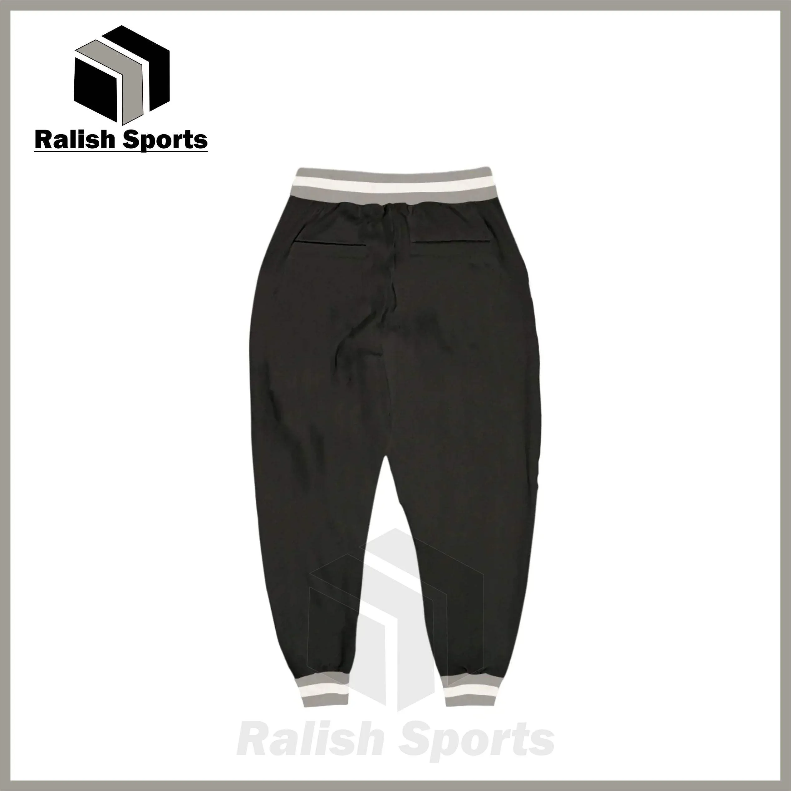 Custom Black White-Gray Sports Pants