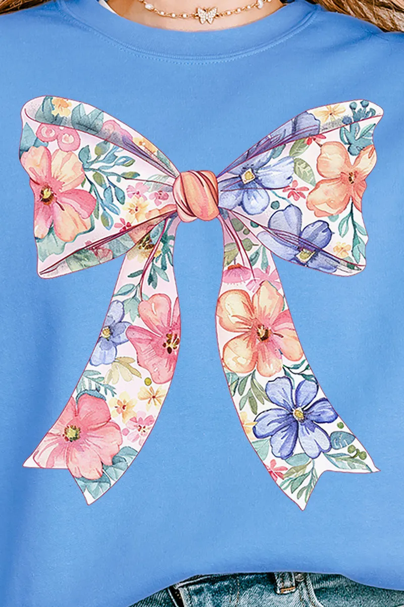 Cutesy Floral Bow Unisex NuBlend Crew Sweatshirt
