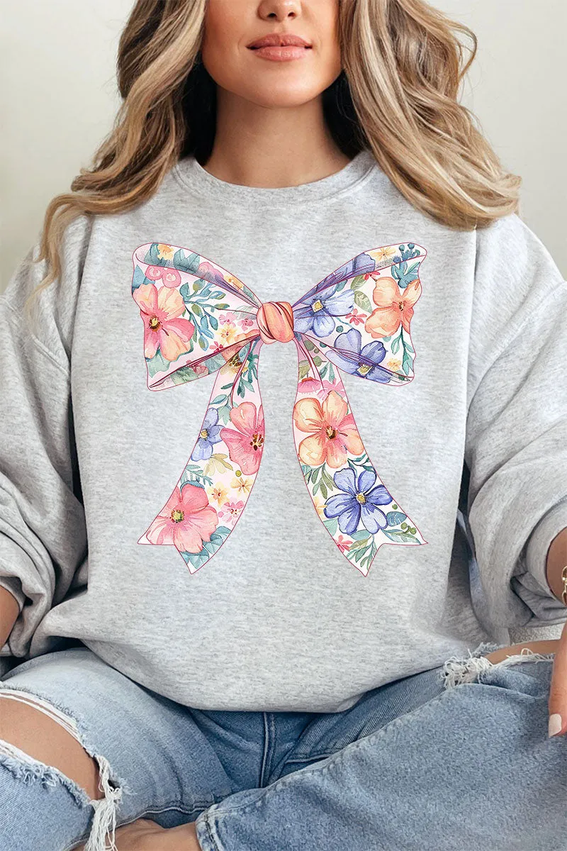 Cutesy Floral Bow Unisex NuBlend Crew Sweatshirt
