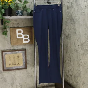 DG2 by Diane Gilman Pull On Stretch Ponte Boot Cut Pants Navy XS