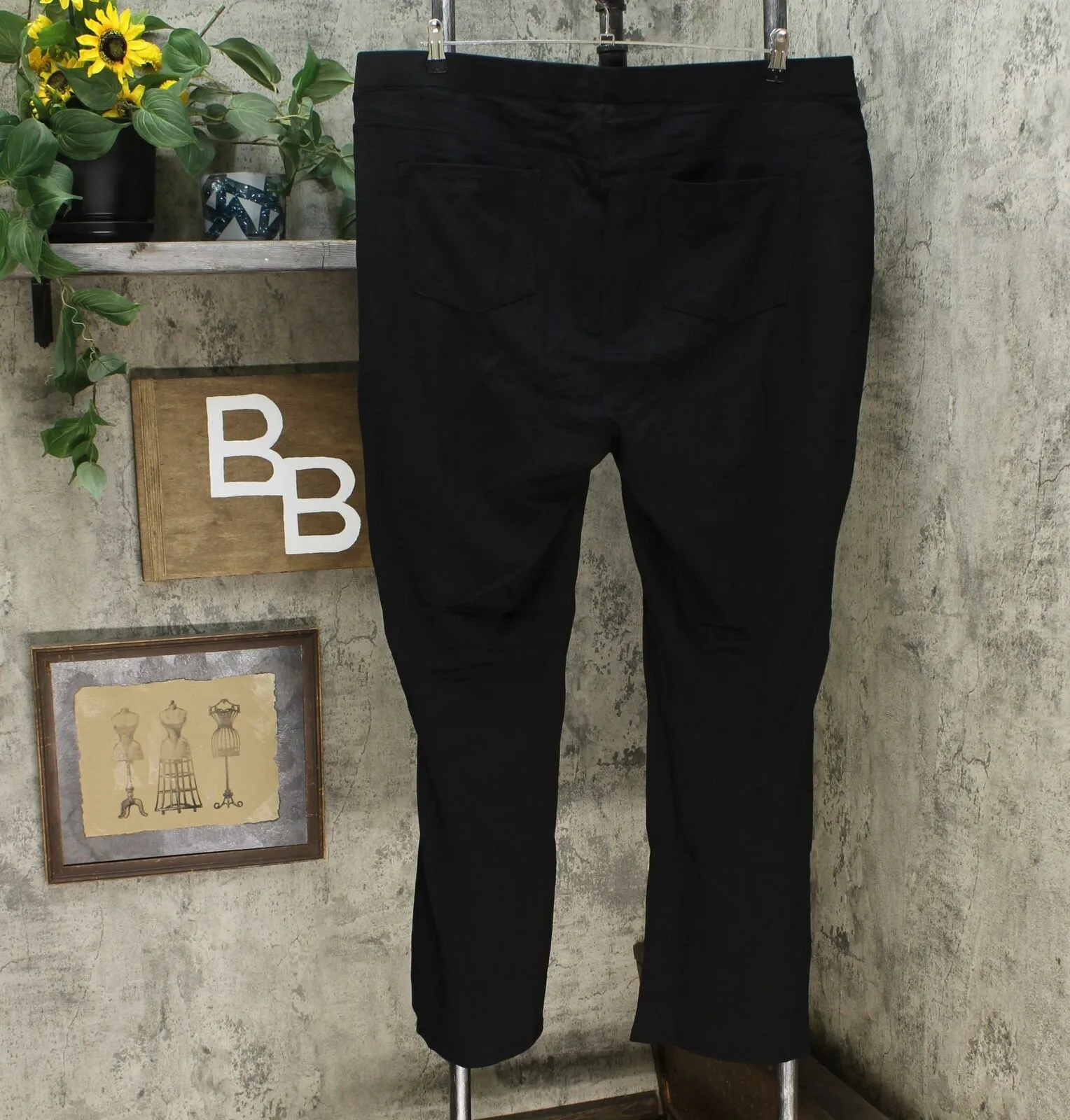 DG2 by Diane Gilman Pull On Stretch Ponte Boot Cut Pants Plus 2X Black