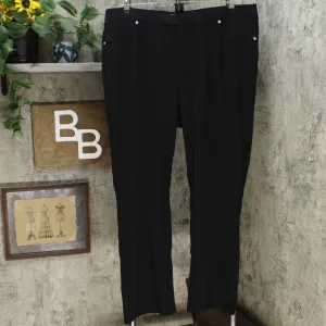 DG2 by Diane Gilman Pull On Stretch Ponte Boot Cut Pants Plus 2X Black
