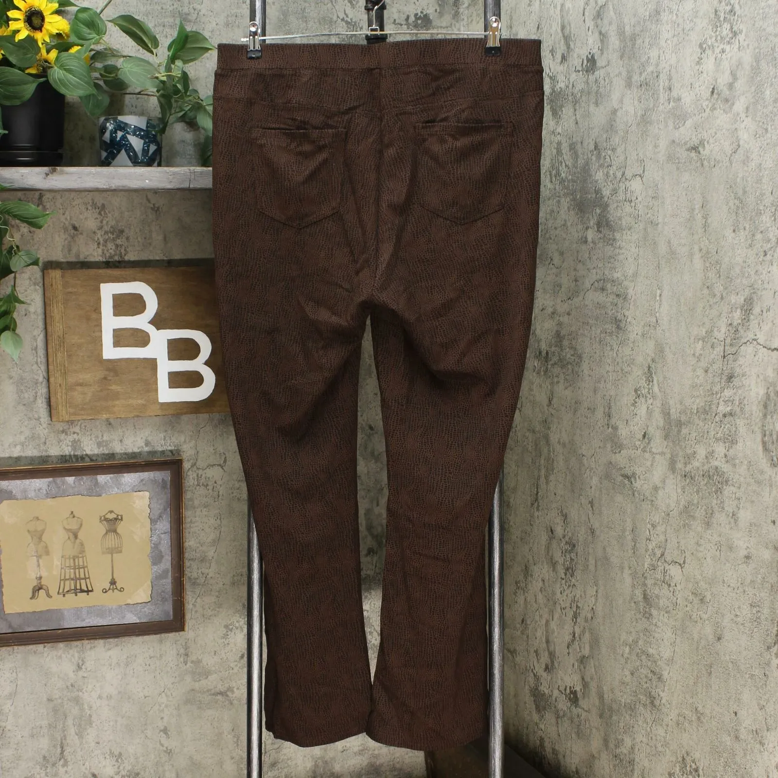 DG2 by Diane Gilman Women's Plus Size Patterned Ponte Boot Cut Pants