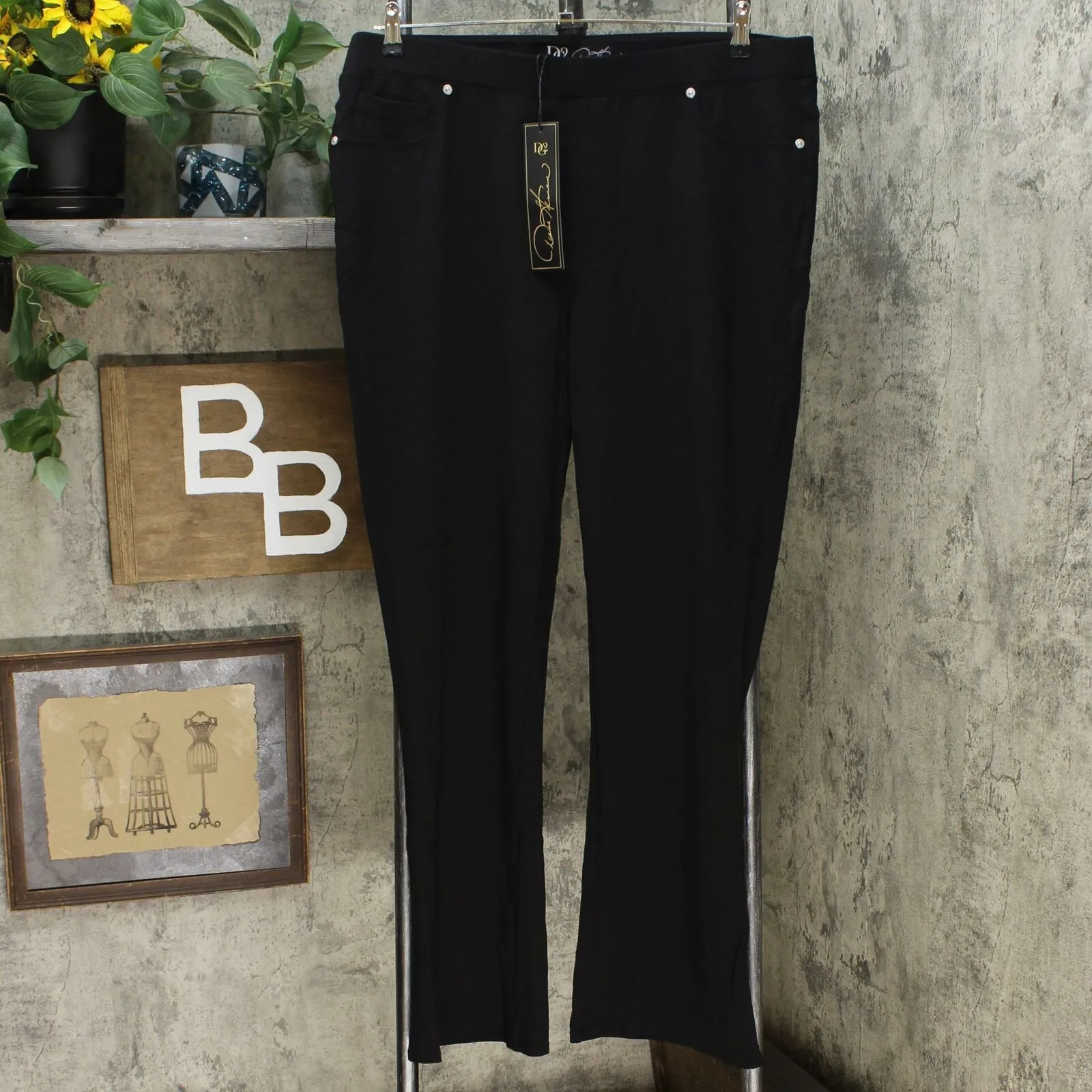DG2 by Diane Gilman Women's Plus Size Pull On Eco Ponte Boot Cut Pants