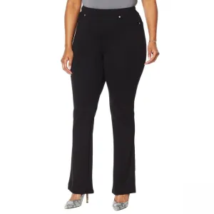 DG2 by Diane Gilman Women's Plus Size Pull On Eco Ponte Boot Cut Pants