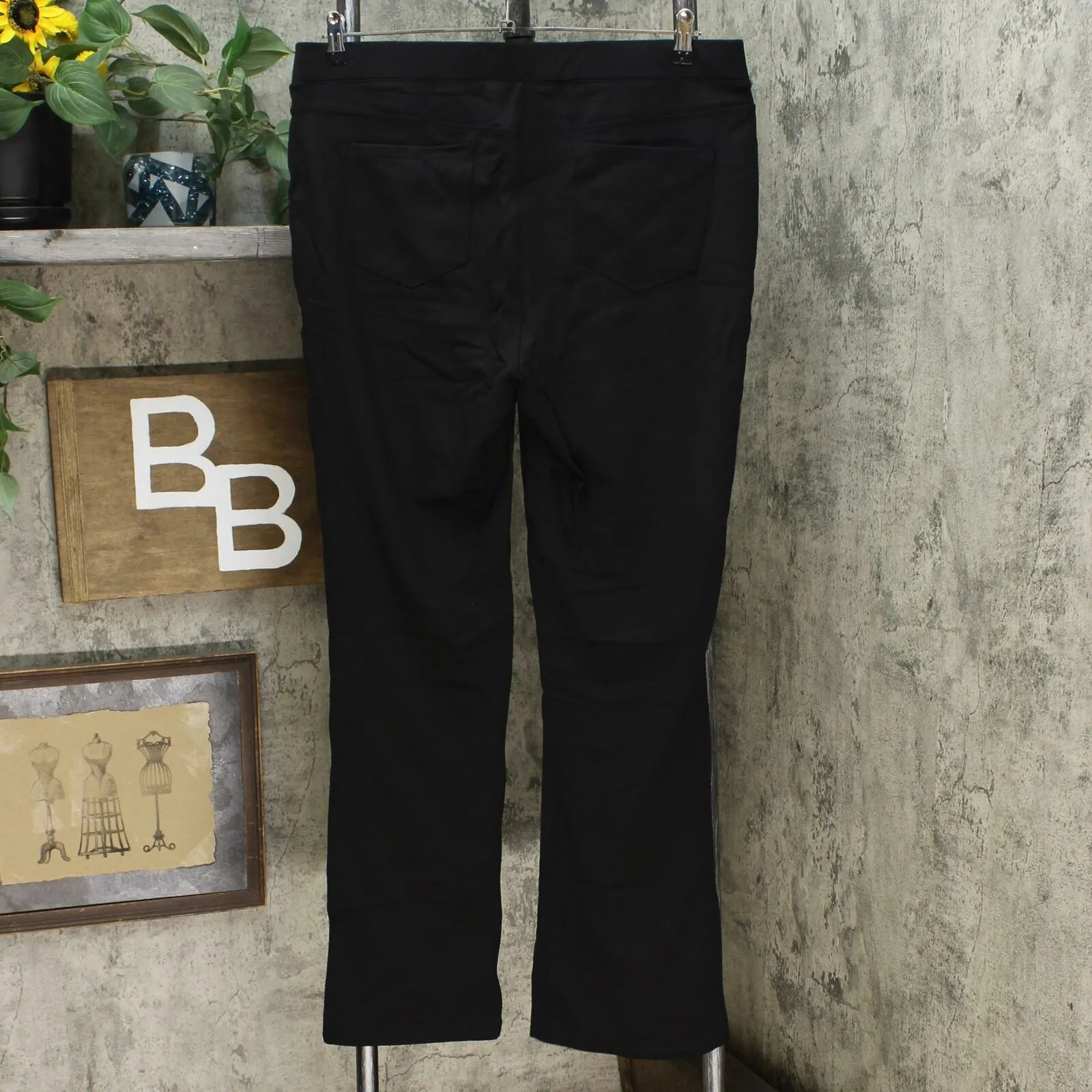 DG2 by Diane Gilman Women's Pull On Stretch Ponte Boot Cut Pants Black XL