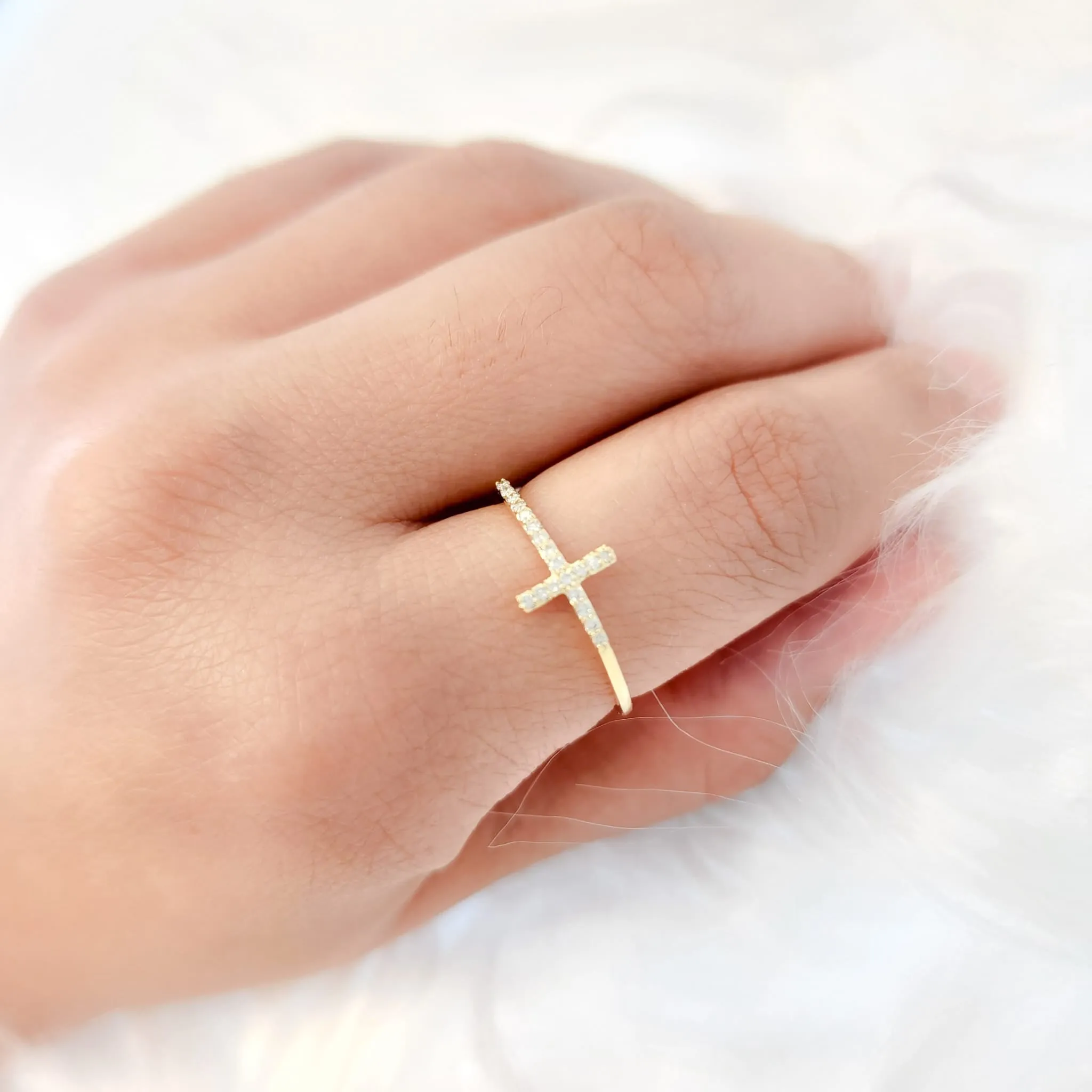 Diamond Cross Ring
