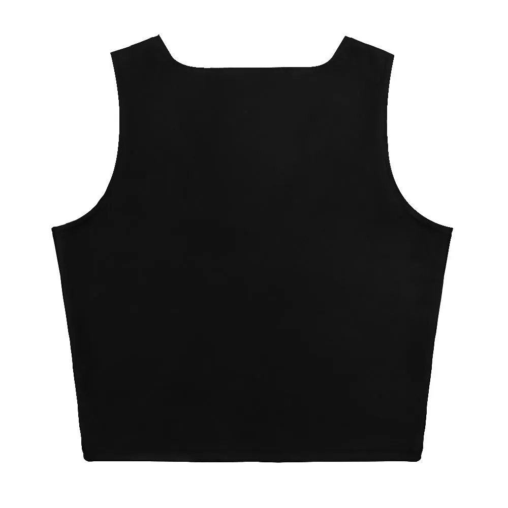 Electric Purple Logo Fitted Crop Top - Black