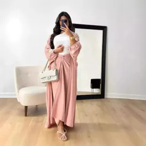 Elegant  Cardigan Robe and Skirt