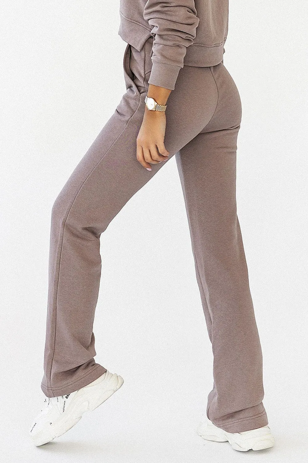 Elevated Waist Cotton Sweatpants