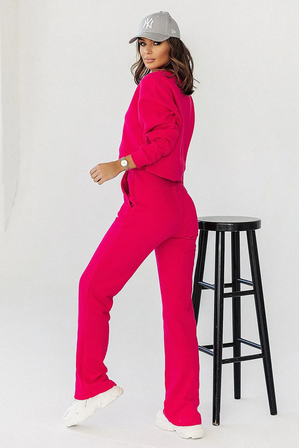 Elevated Waist Cotton Sweatpants