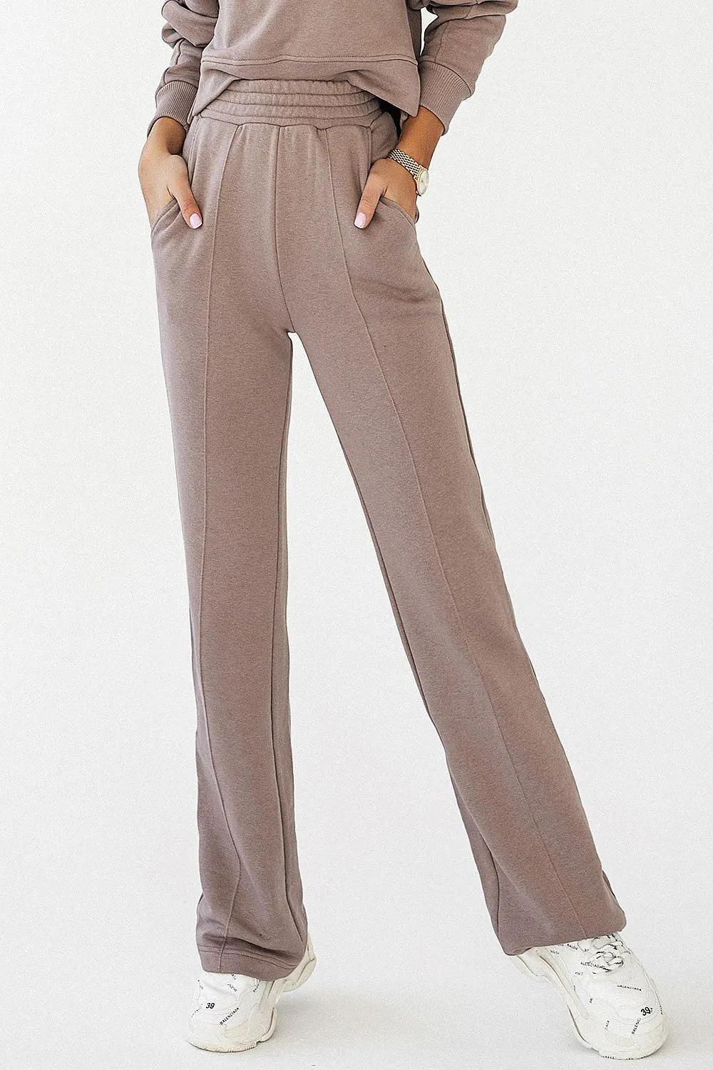 Elevated Waist Cotton Sweatpants