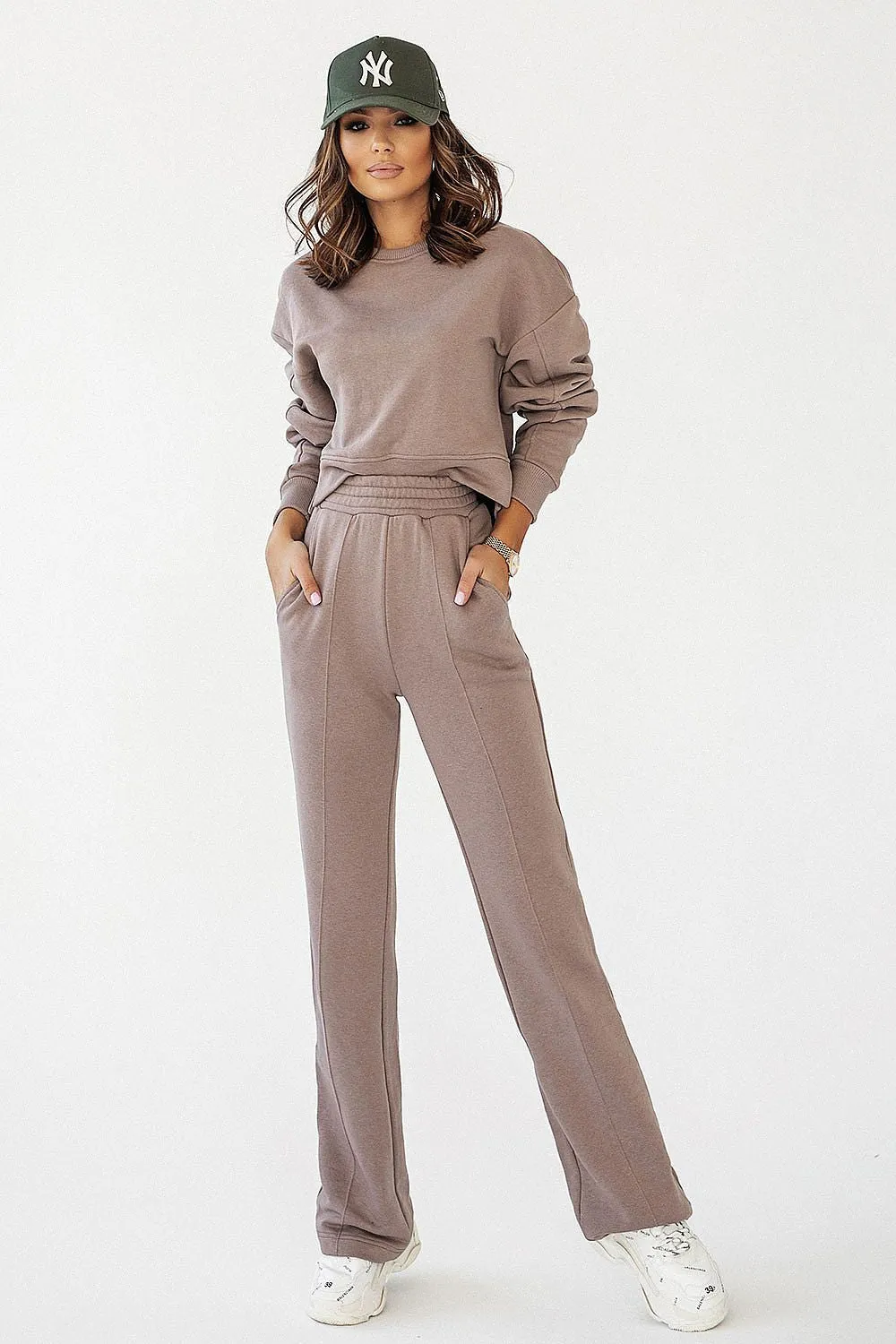 Elevated Waist Cotton Sweatpants