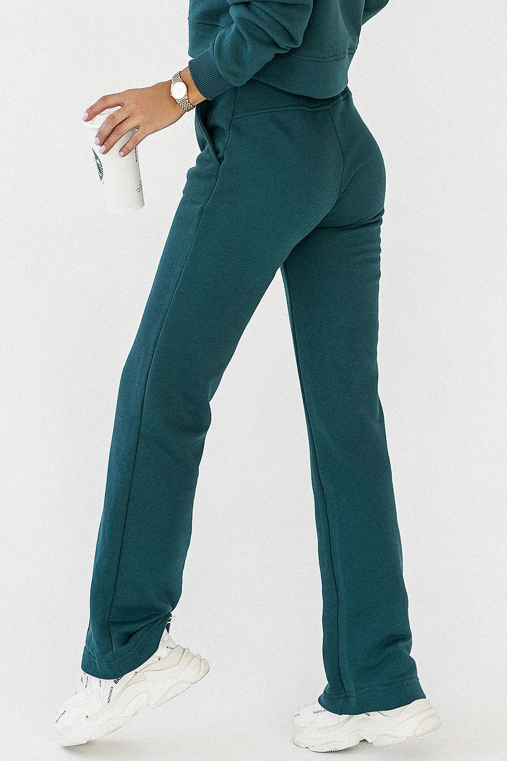 Elevated Waist Cotton Sweatpants