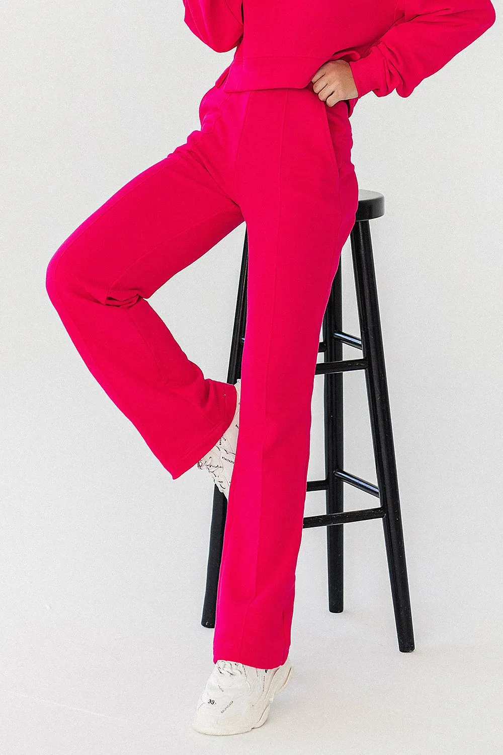 Elevated Waist Cotton Sweatpants