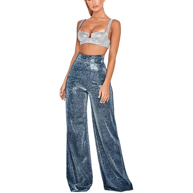 Estela | Glitterende Flared Pants