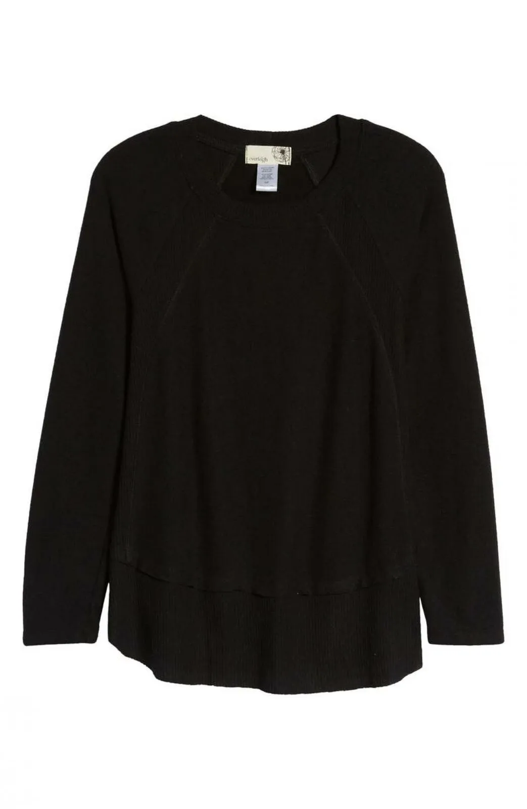 Everleigh Women's Cozy Knit Ribbed Inset Layered Tunic Top
