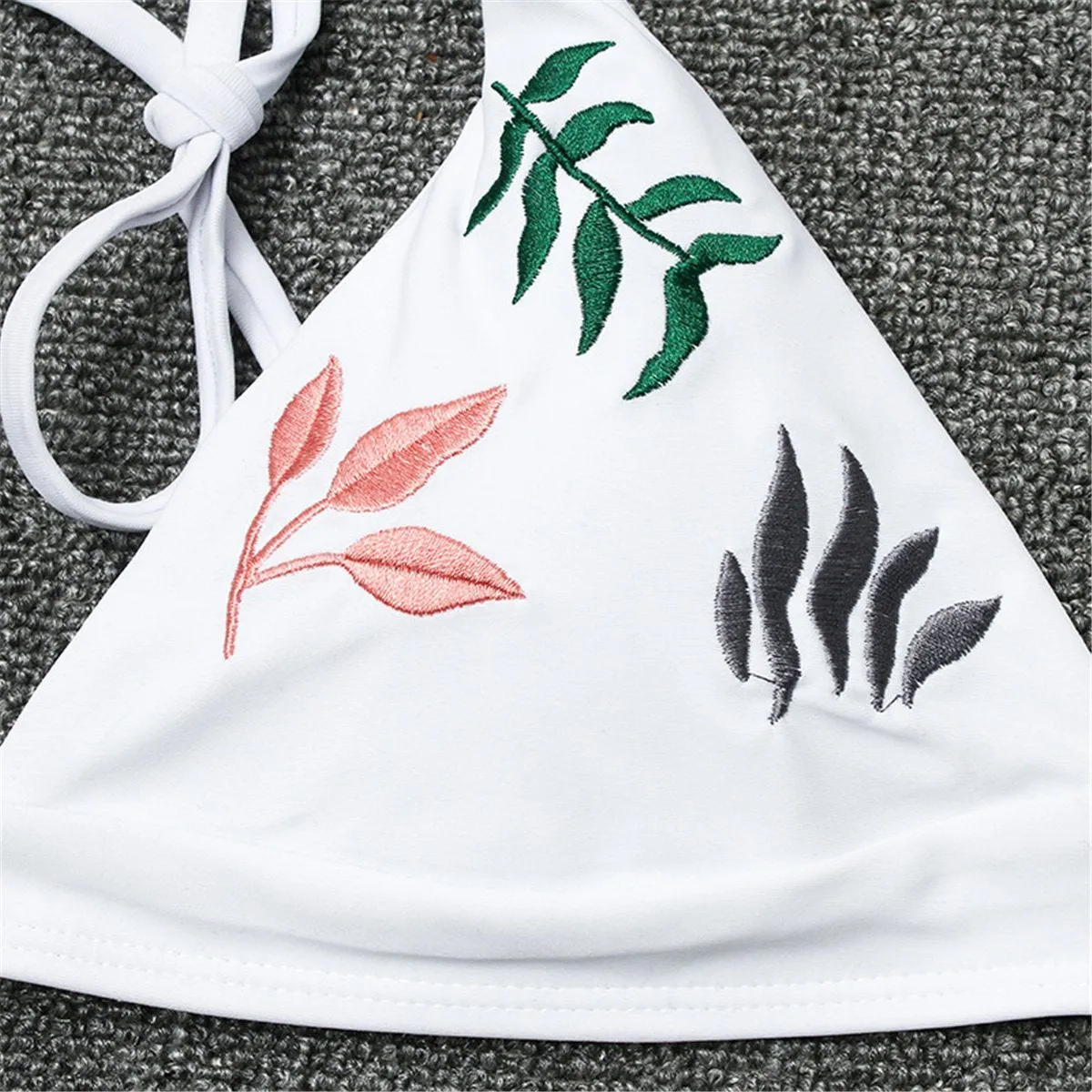 Fashion Plants Printed Strappy Triangle Bikini