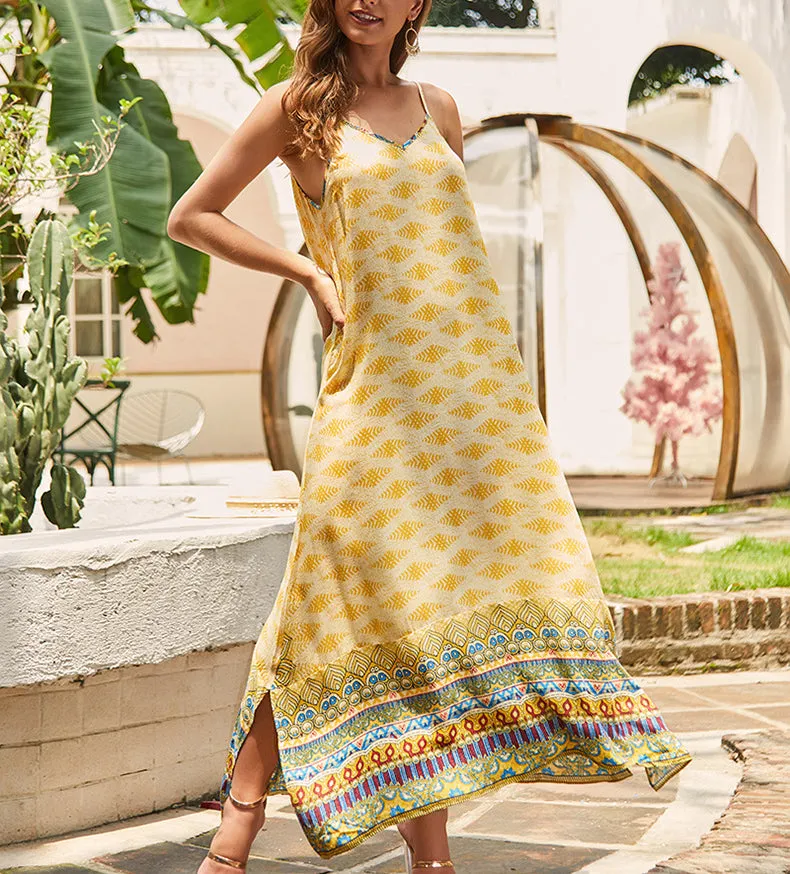 Fashion Women's Explosive Print Sling Dress