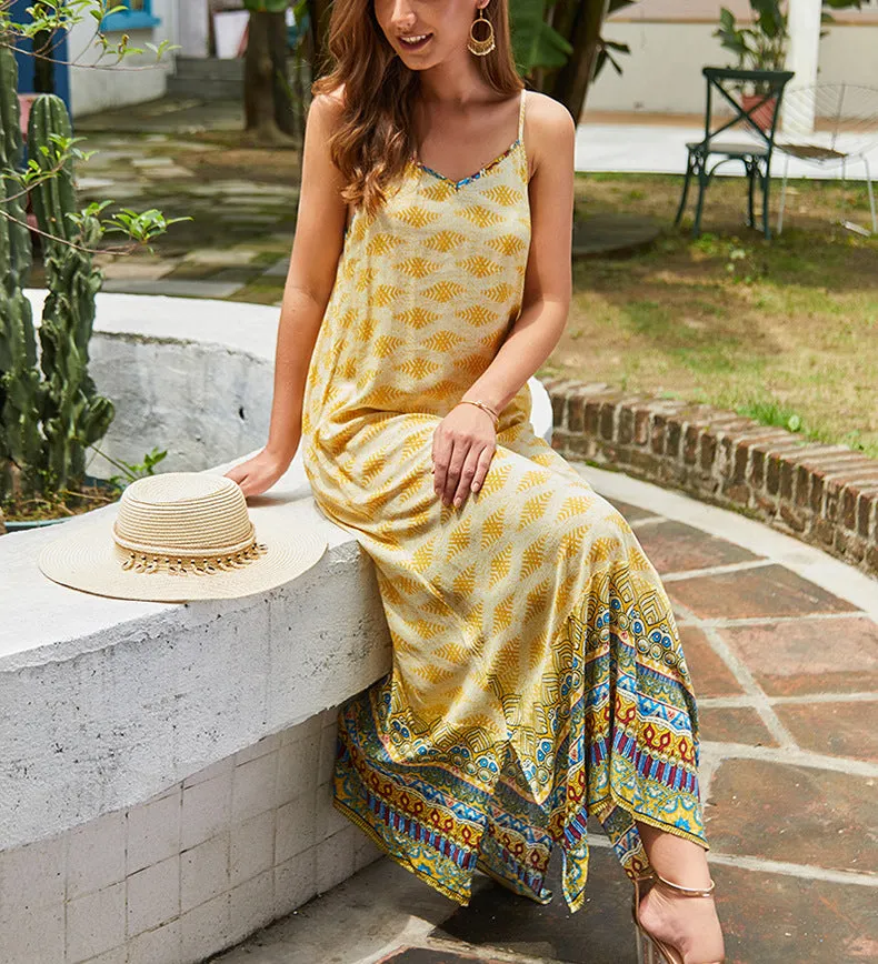 Fashion Women's Explosive Print Sling Dress