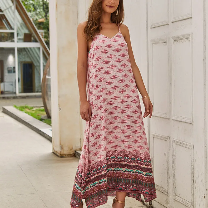 Fashion Women's Explosive Print Sling Dress