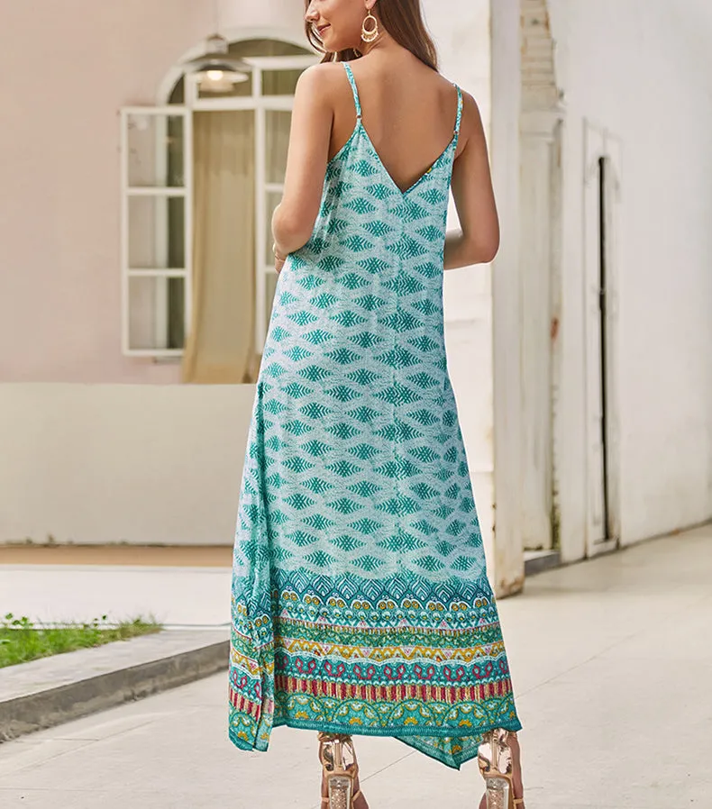 Fashion Women's Explosive Print Sling Dress