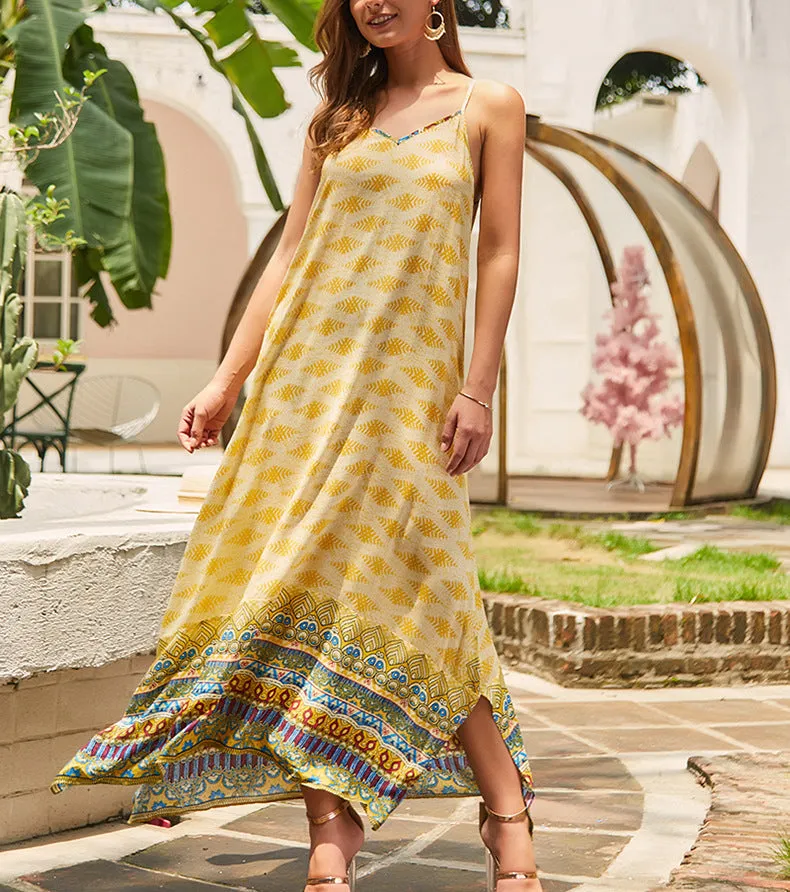 Fashion Women's Explosive Print Sling Dress
