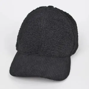 Faux Fur Corduroy Mixed Hat-Multi