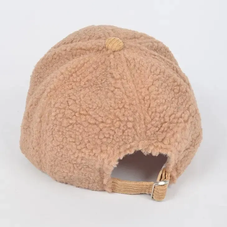 Faux Fur Corduroy Mixed Hat-Multi