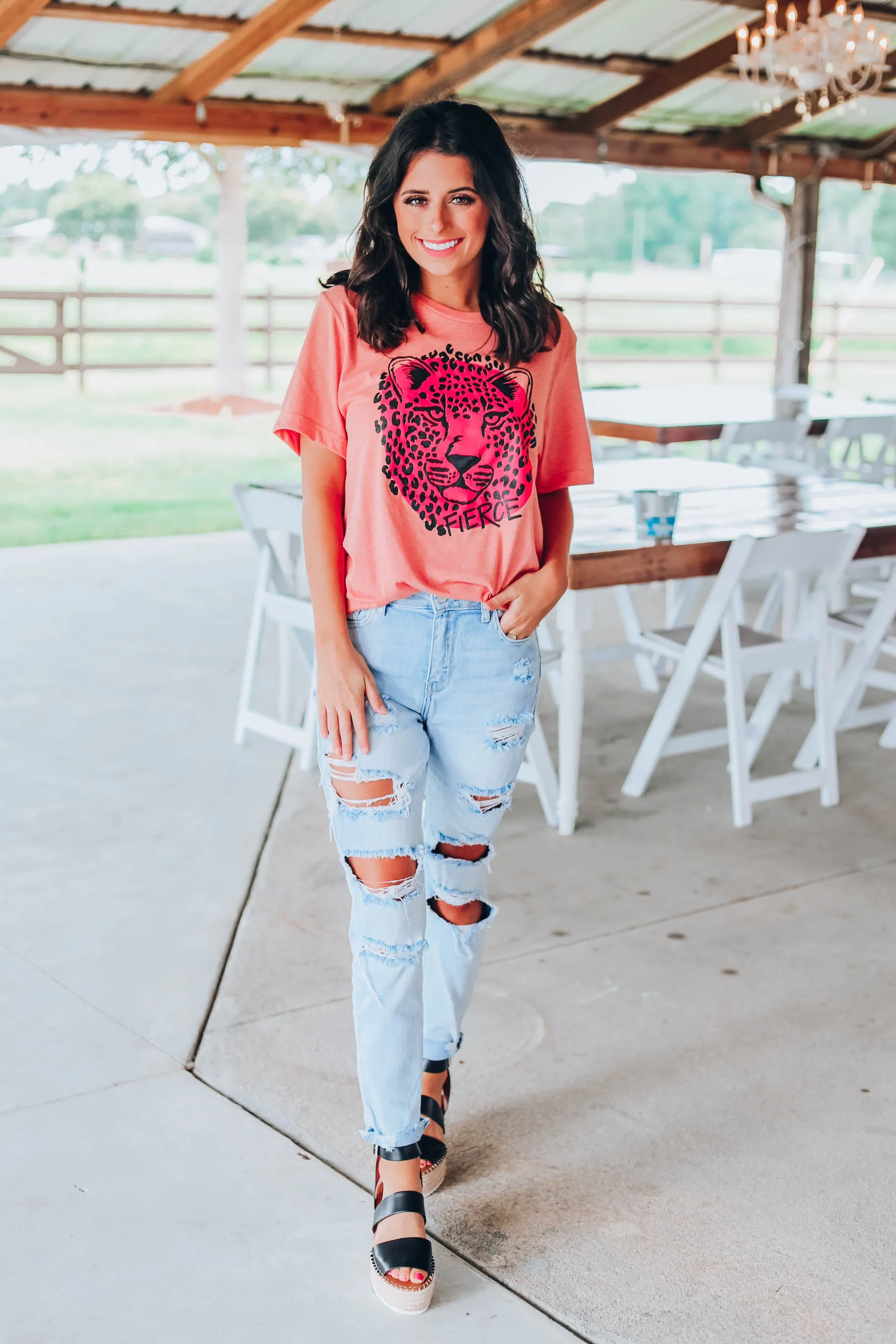 Fierce Tiger Tee - Heather Sunset