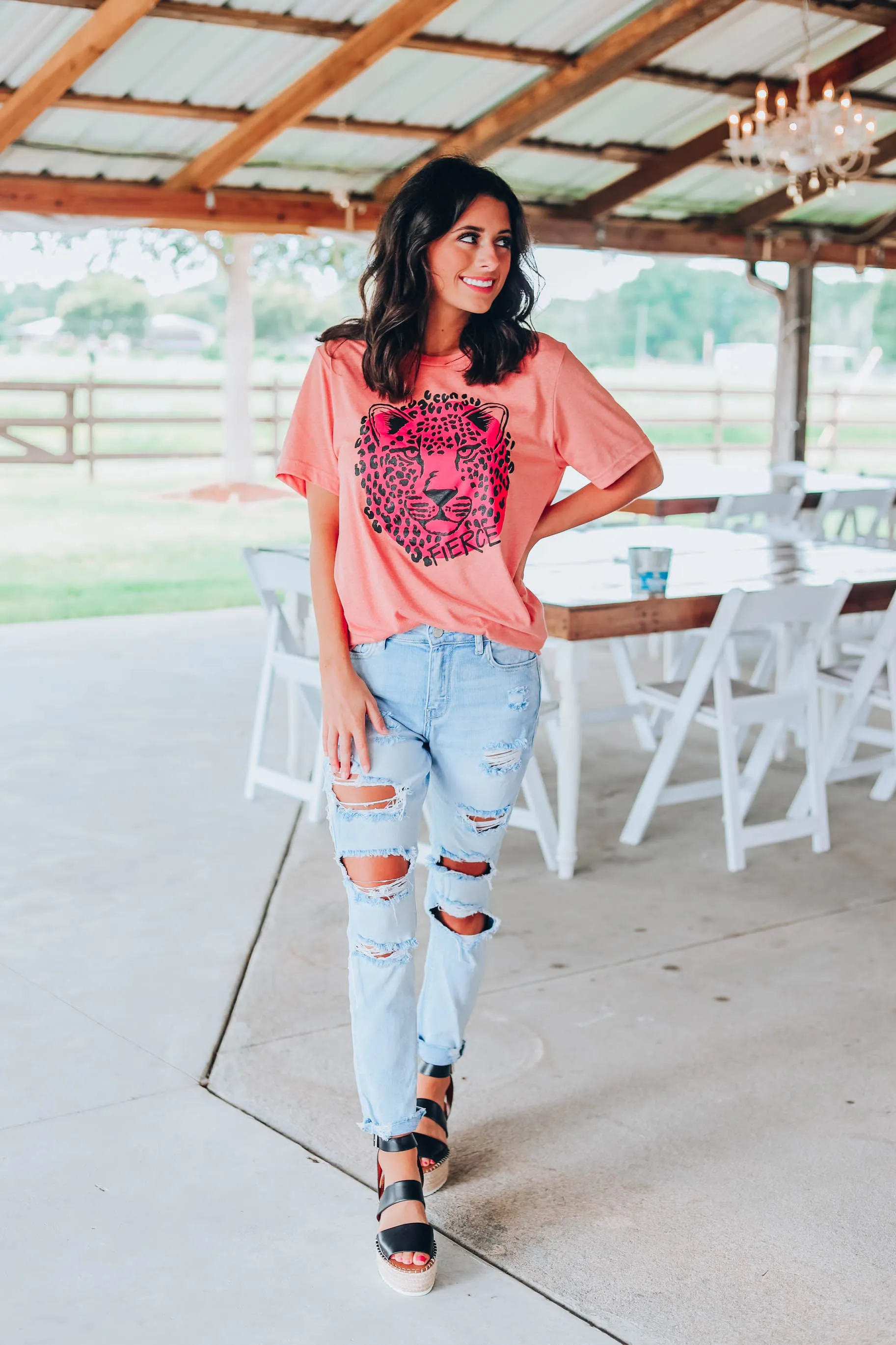Fierce Tiger Tee - Heather Sunset
