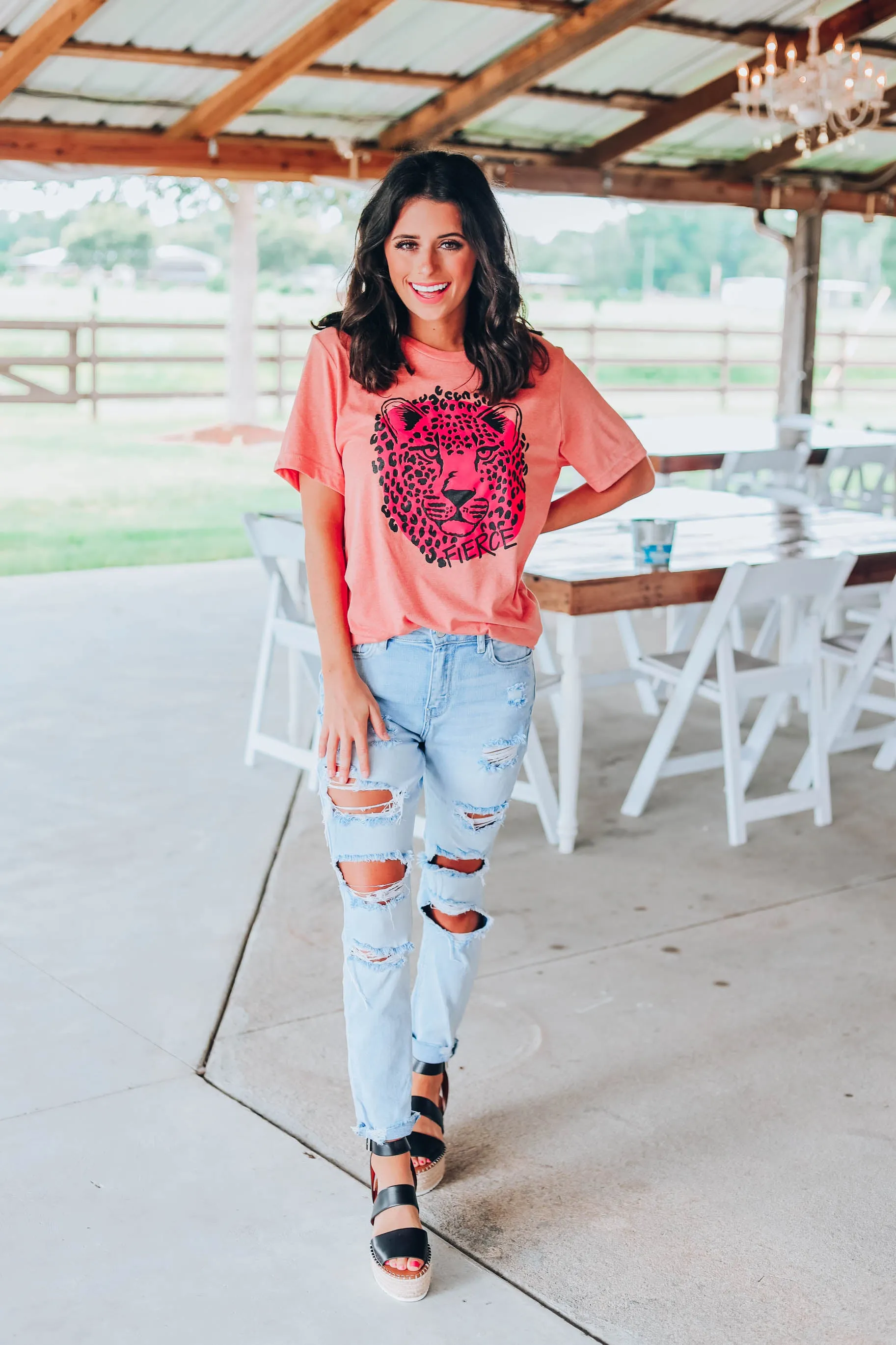 Fierce Tiger Tee - Heather Sunset