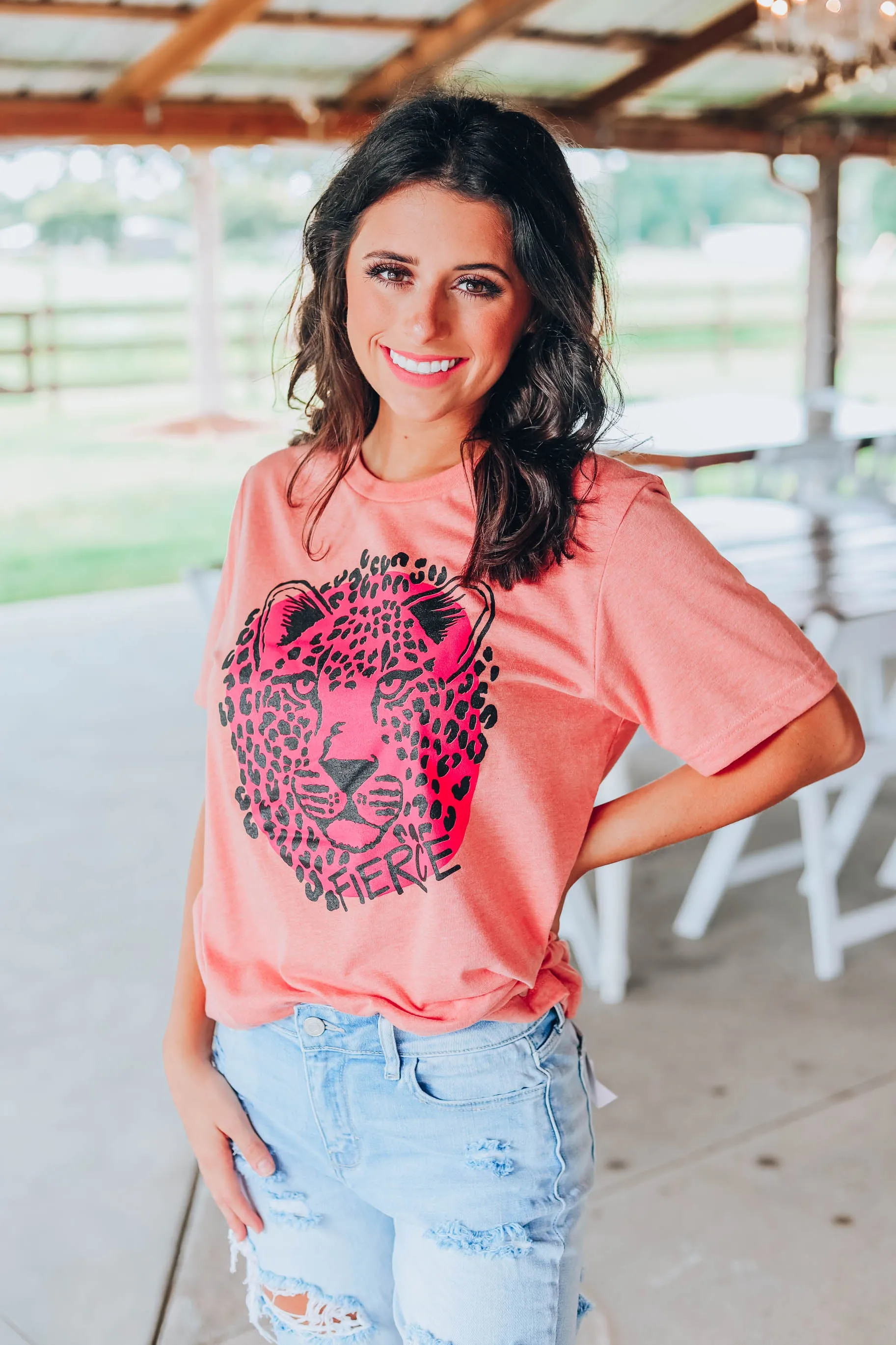 Fierce Tiger Tee - Heather Sunset
