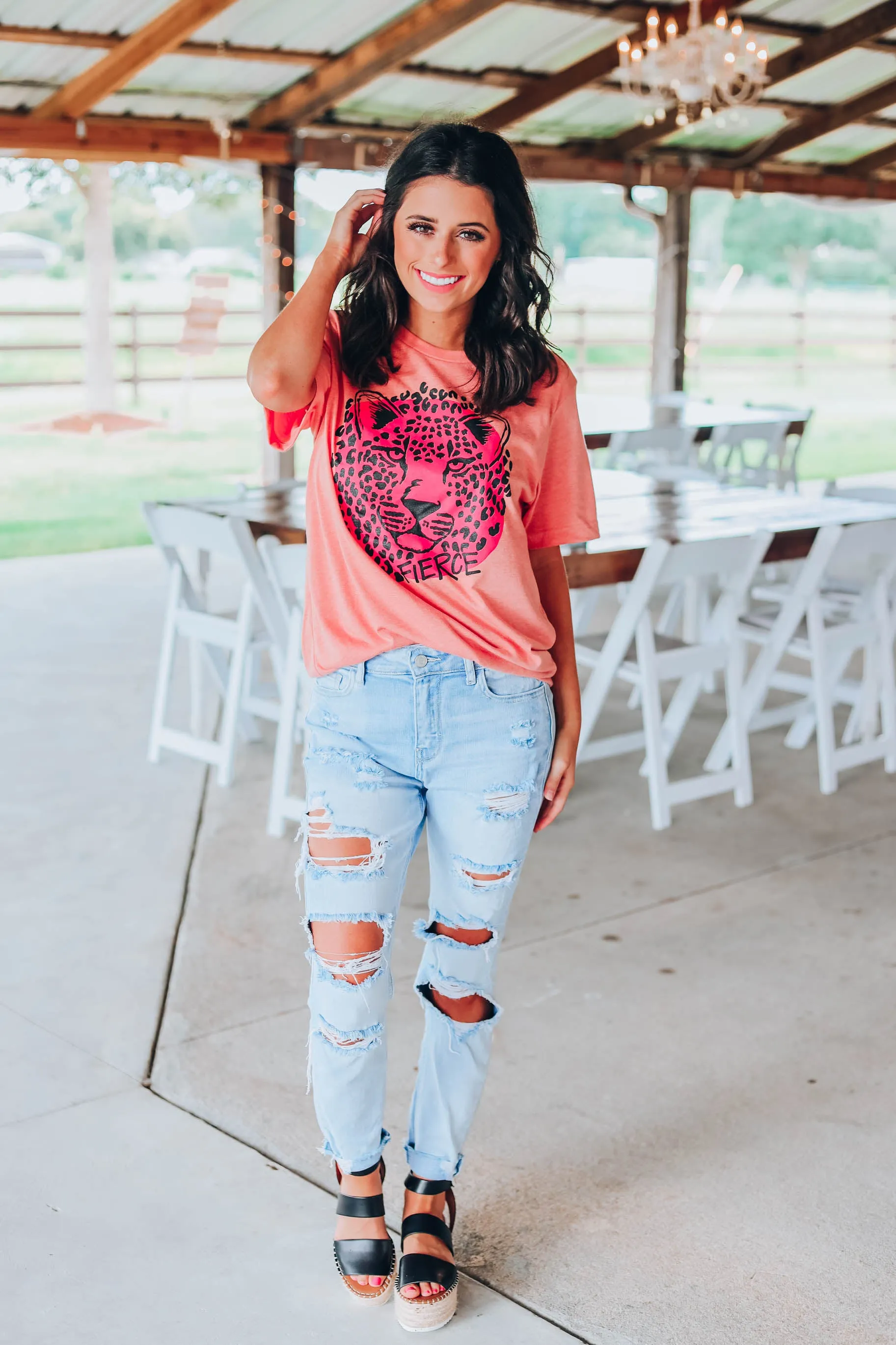 Fierce Tiger Tee - Heather Sunset