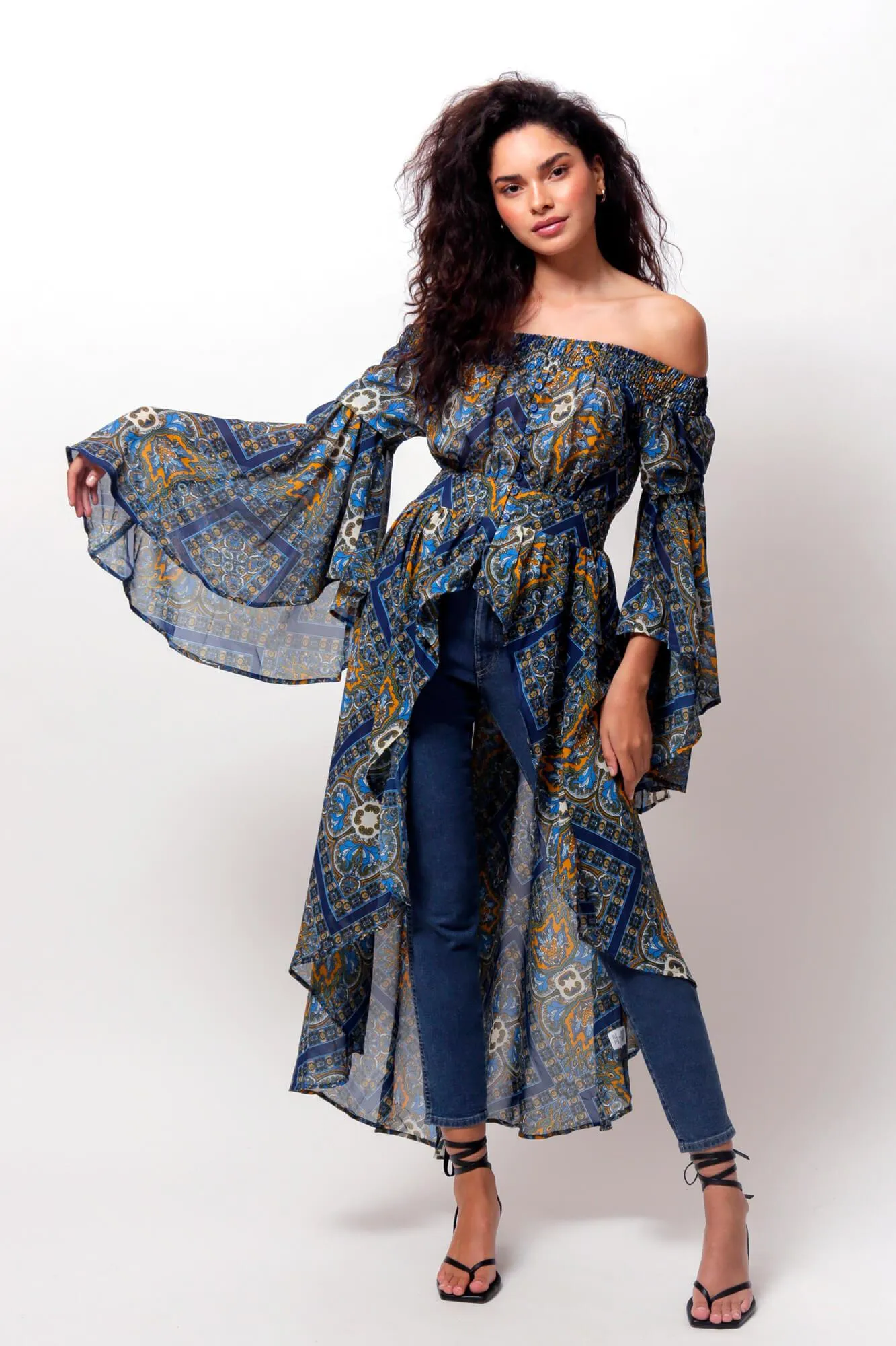 Flynn Off The Shoulder Duster by LUVMEMORE