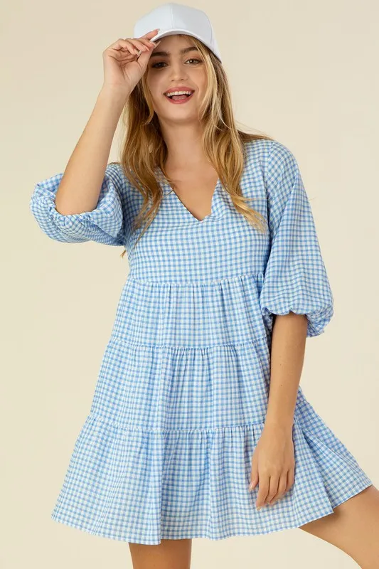 Gingham Tiered Dress