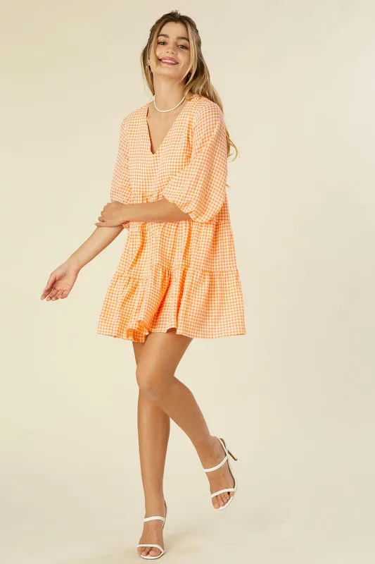 Gingham Tiered Dress