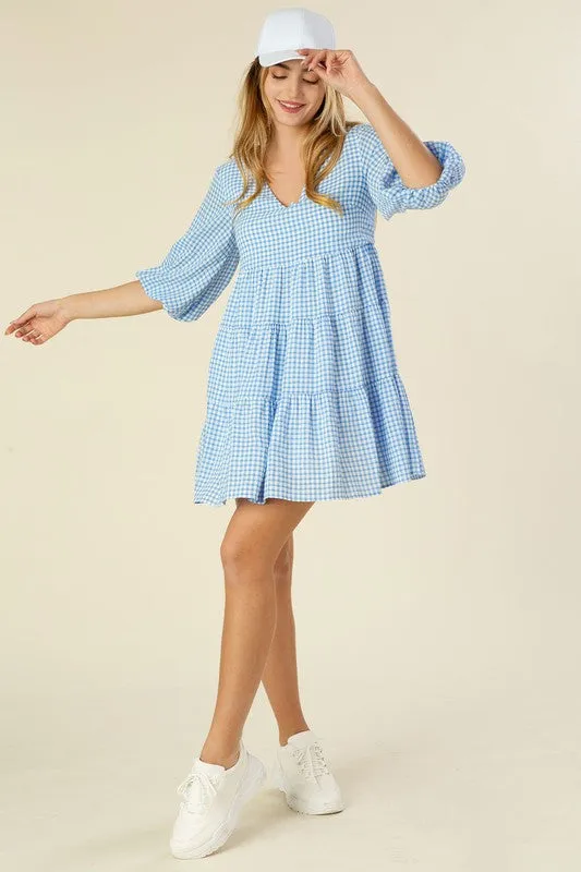 Gingham Tiered Dress