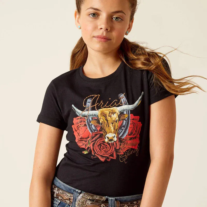 Girl's Ariat YOUTH STEER RQ TEE