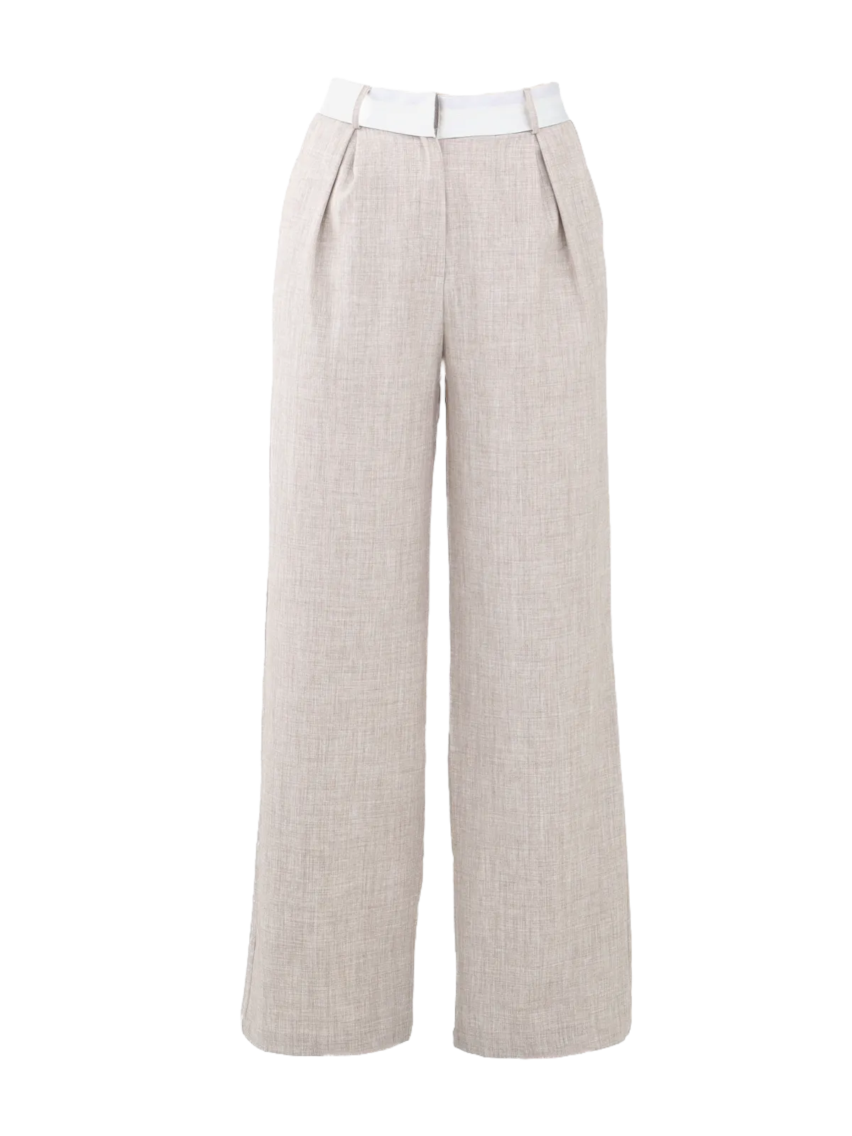 Graceful Wide-Leg Dress Pants - Natural