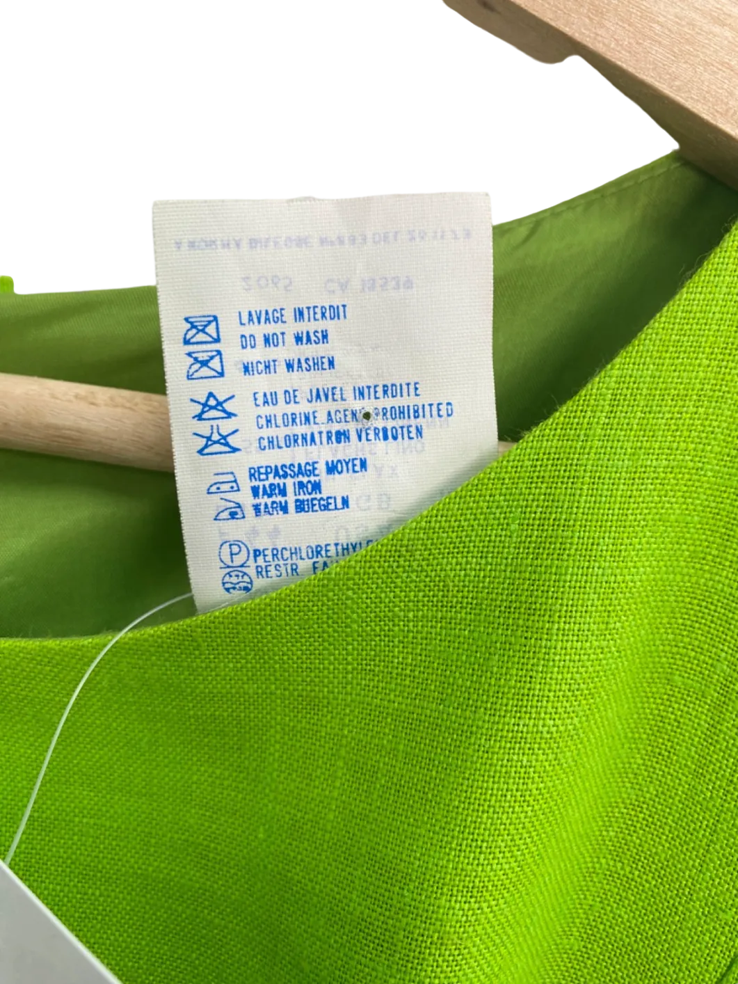 Guy Laroche Paris Vintage Green Linen blend Midi Dress UK 16