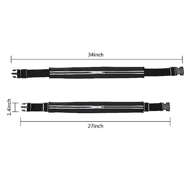Hands-Free Dual Pocket Stretchable Belt Pouch