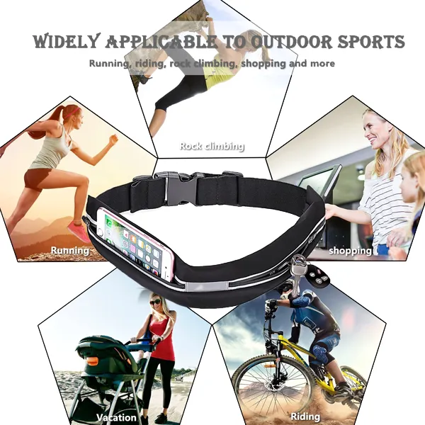 Hands-Free Dual Pocket Stretchable Belt Pouch