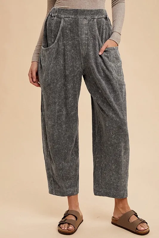 Hazel Blues® |  Annie Wear Mineral Washed Elastic Waist Pants