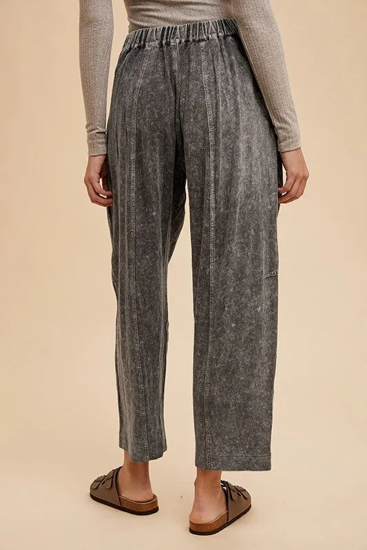 Hazel Blues® |  Annie Wear Mineral Washed Elastic Waist Pants