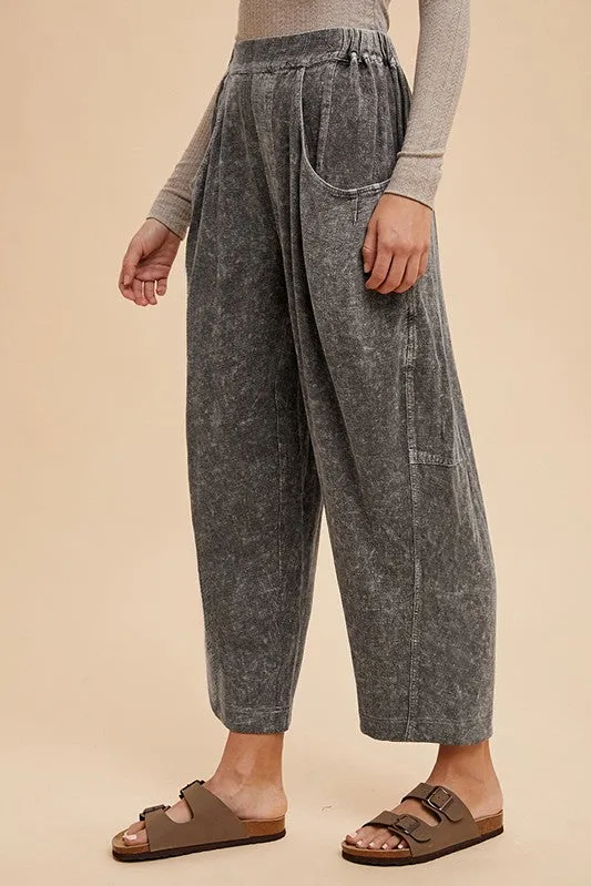 Hazel Blues® |  Annie Wear Mineral Washed Elastic Waist Pants