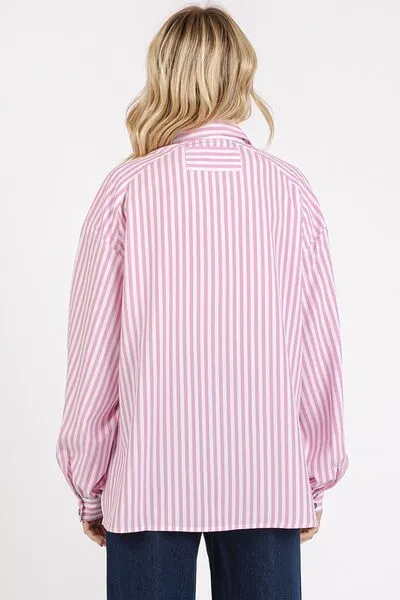 Hazel Blues® |  Mittoshop Button Down Striped Long Sleeve Shirt