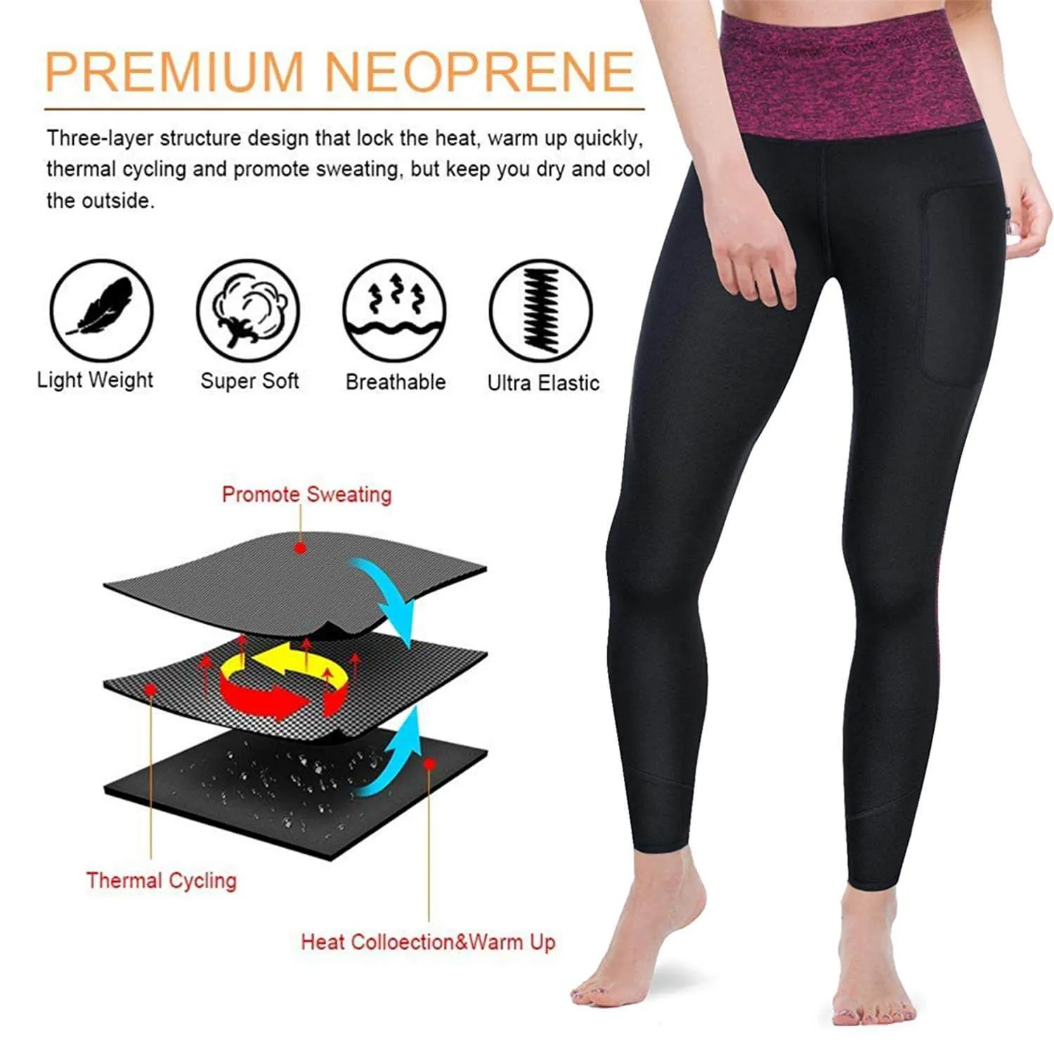 High Waist Sauna Sweat Capri Leggings Pants