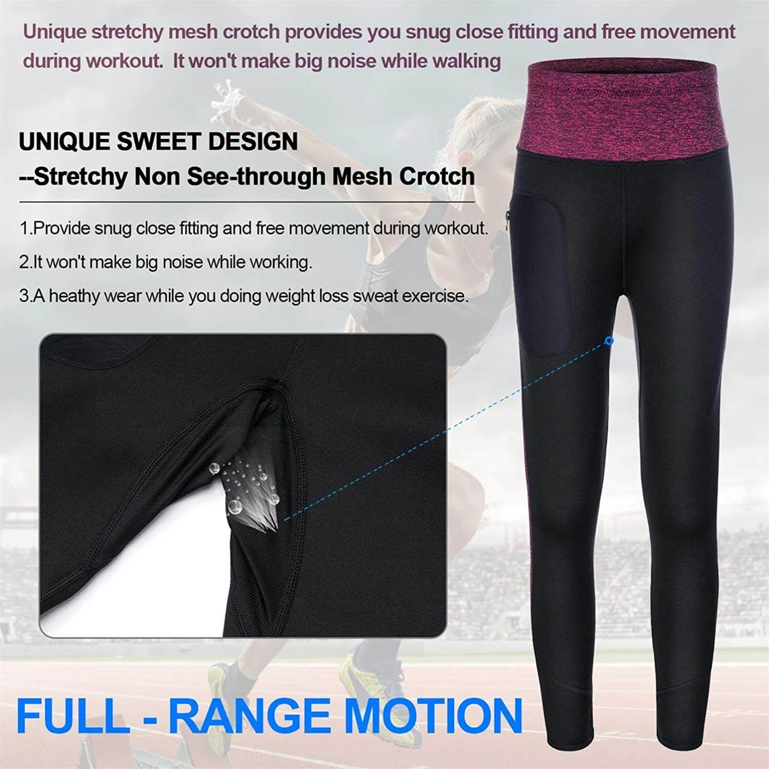 High Waist Sauna Sweat Capri Leggings Pants