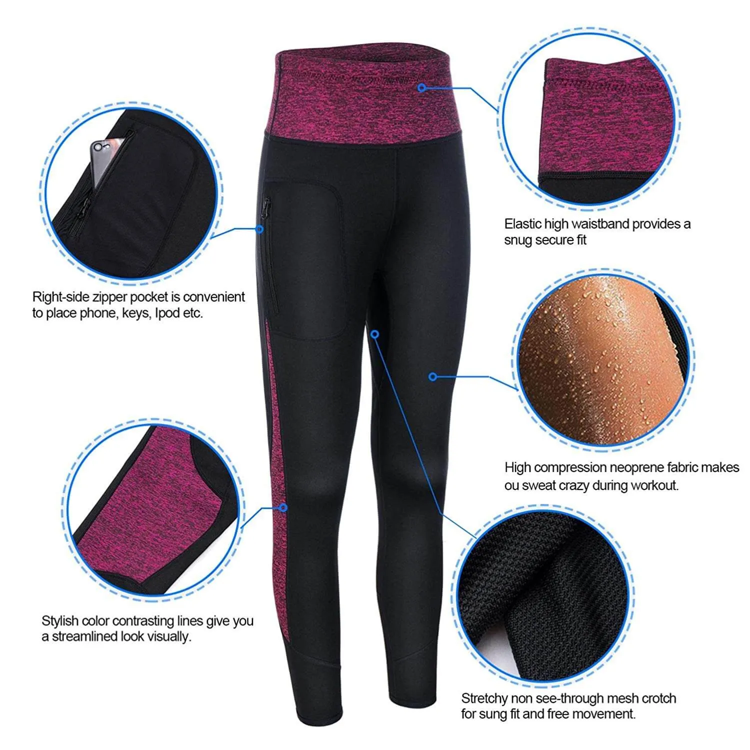 High Waist Sauna Sweat Capri Leggings Pants
